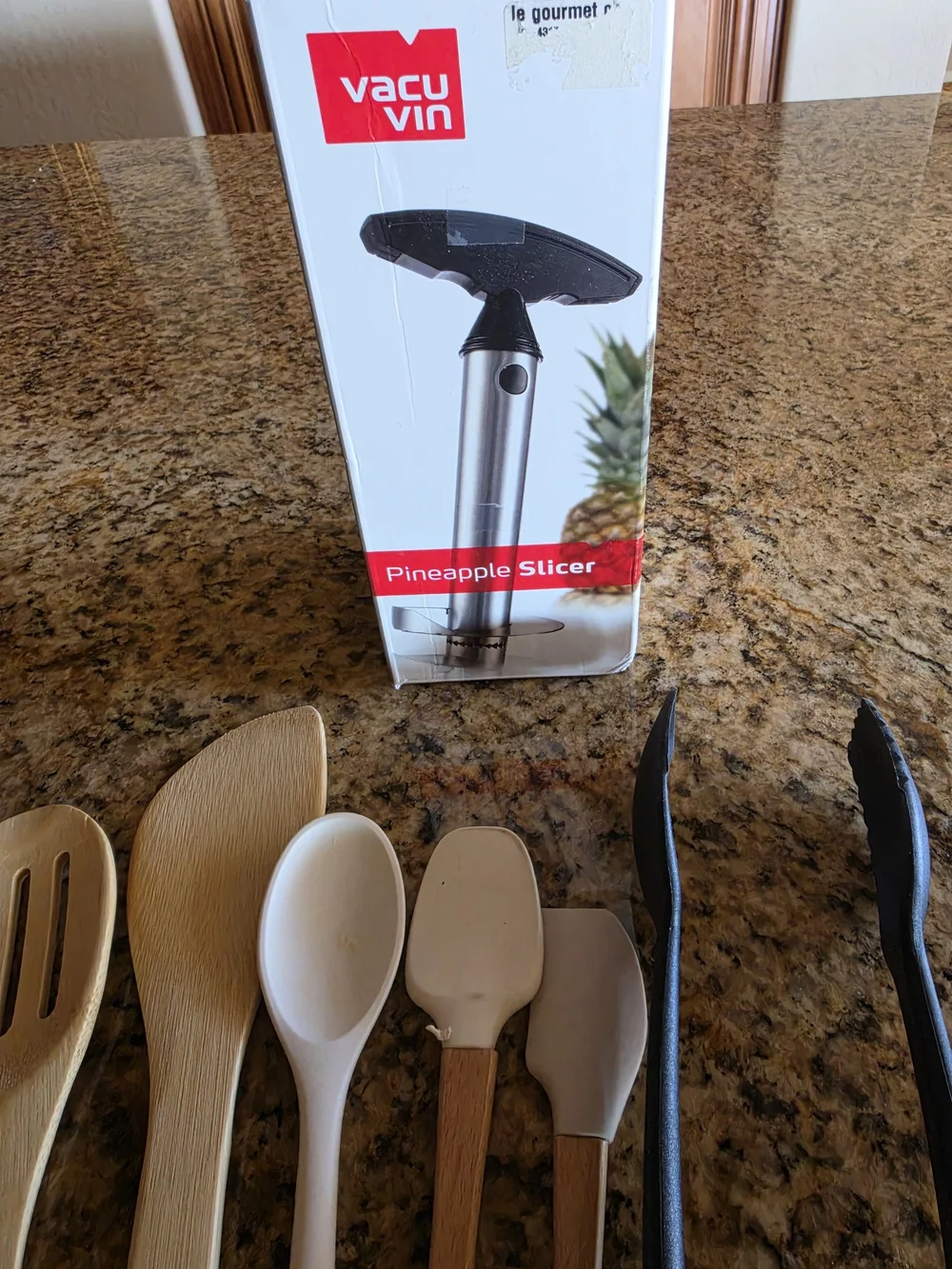Vacu Vin Pineapple Slicer & Mixed Kitchen Utensil Set - Natural Wood Set/9 EUC
